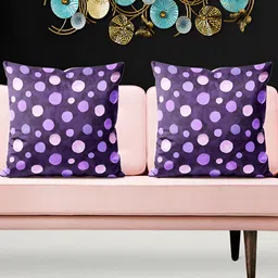 ArtzFolio Violet 5 Pieces Velvet Square Cushion Covers-picture-41