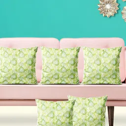 ArtzFolio Green & White 5Pcs Abstract Square Cushion Covers-33