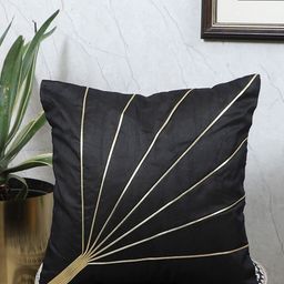 MFD HOME FURNISHING Black Embroidered Square Cushion Cover-image-18