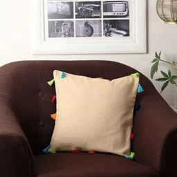 Lushomes Off White & Red Square Cushion Cover-image-33