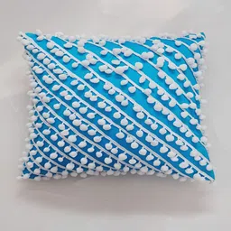 THROWPILLOW Turquoise Blue Embellished Square Cushion Covers-image-58