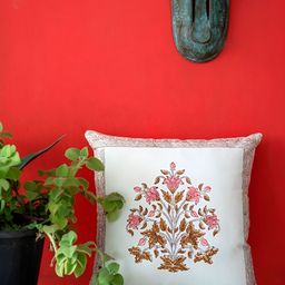 ABSTRACT INDIA White Cotton Square Cushion Covers-image-66