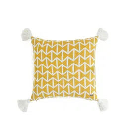 Pluchi Yellow & White Geometric Square Cotton Cushion Covers-image-32