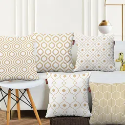 AEROHAVEN Set of 5 Geometric Square Cushion Covers-10
