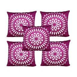 JDX Pink & White Set of 5 Geometric Square Cushion Covers-33