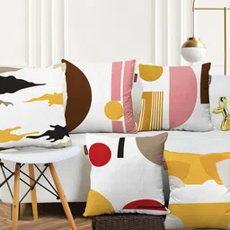 AEROHAVEN Set of 5 Geometric Square Cushion Covers-18