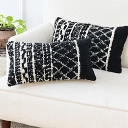 Art Avenue Black & White Geometric Square Cushion Covers-10
