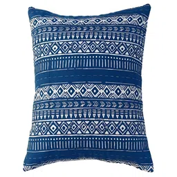 THROWPILLOW Navy Blue & White Abstract Printed Square Cushion Cover-9