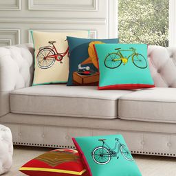 SEJ by Nisha Gupta Unisex Red Cushion Covers-image-98