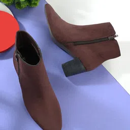 El Paso Women Pointed Toe Casual Heeled Boots-16