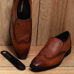 Monte Carlo Men Leather Formal Slip On Shoes-image-7