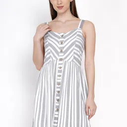 IX IMPRESSION Black & White Geometric Printed Dress-image-87