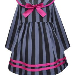 A T U N Grey & Black Striped Dress-image-14