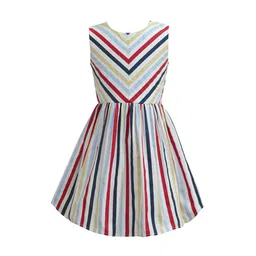 A T U N Multicoloured Striped Dress-image-57