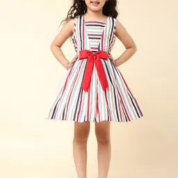 A T U N Multicoloured Striped Dress-83