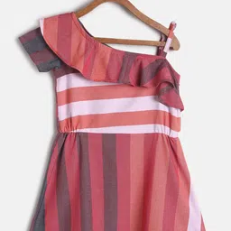 TALES & STORIES One Shoulder Striped Dress-image-56