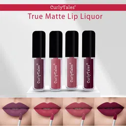 CurlyTales Set Of 4 Light-On True Silky Matte Long-Lasting Liquid Lipsticks 12ml each-5