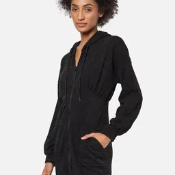 Campus Sutra Women Black Hood Sheath Mini Dress-picture-39