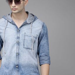 Roadster Men Blue Cotton Sustainable Casual Shirt-image-57