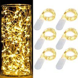 XERGY Pack of 6 Golden 20 LED Starry String Battery Fairy Lights-33