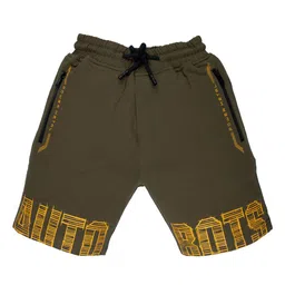 Status Quo Boys Olive Green Printed High-Rise Shorts-58