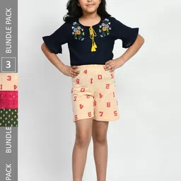 BAESD Girls Pack of 3 High-Rise Geometric Printed Pure Cotton Shorts-image-88
