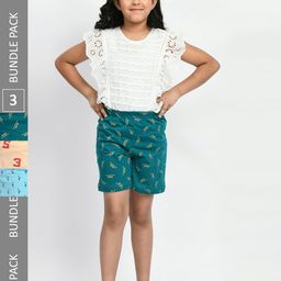 BAESD Girls Pack of 3 High-Rise Conversational Printed Pure Cotton Shorts-image-71