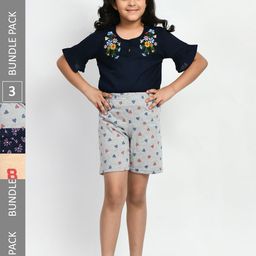 BAESD Girls Pack of 3 High-Rise Conversational Printed Pure Cotton Shorts-image-115