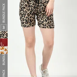 BAESD Women Pack Of 3 Conversational Printed High-Rise Shorts-27