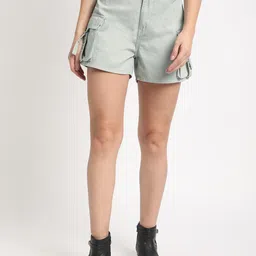 Bene Kleed Women High Rise Regular Fit Pure Cotton Cargo Shorts-image-51