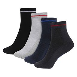 HRX by Hrithik Roshan Unisex Black & Grey Pack Of 4 Patterned Above Ankle-Length Socks image 1
