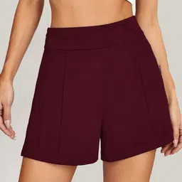 ADDYVERO Women Burgundy Loose Fit High-Rise Sports Shorts-picture-13