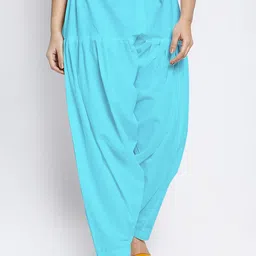GRACIT Women Blue Solid Pure Cotton Loose-Fit Salwar-picture-15