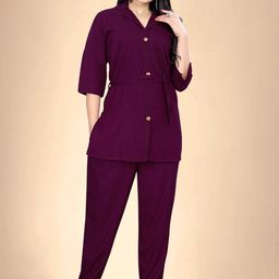 Abhilasha Notched Lapel Collar Shirt With Trousers-image-92