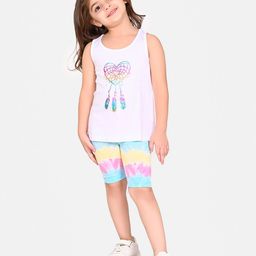 BONKIDS Girls Printed Cotton T-shirt With Shorts-image-27