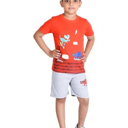 Clothe Funn Boys Conversational Printed T-shirt With Shorts-15