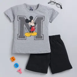 YK Disney Boys Mickey Mouse Printed T-shirt With Shorts-image-11