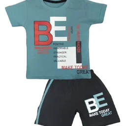 BAESD Infants Typography Printed Pure Cotton T-shirt with Shorts-88