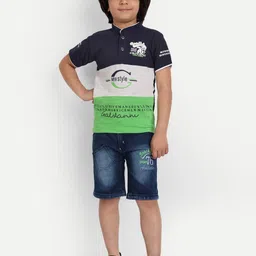 BAESD Boys Colourblocked Pure Cotton T-shirt With Shorts-image-50