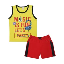Clothe Funn Boys Printed Pure Cotton T-shirt With Shorts-image-89