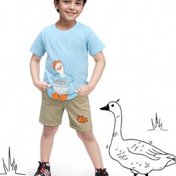 Toonyport Boys Printed Round Neck Pure Cotton T-shirt with Shorts-image-66