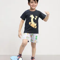 Toonyport Boys Printed Pure Cotton T-shirt with Shorts-picture-18