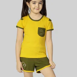 Naughty Ninos Girls Round Neck T-shirt with Shorts-38