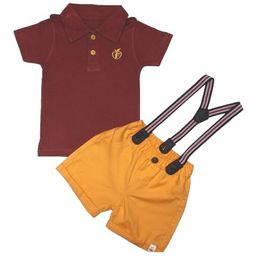 BAESD Boys Band Collar Pure Cotton T-shirt with Shorts-image-33
