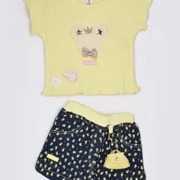 KIKO Girls Self Design Top with Shorts-image-40