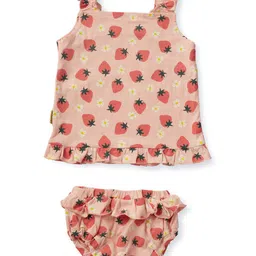 Gini and Jony Infants Girls Printed Top with Shorts Set-image-72