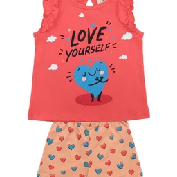 Clothe Funn Girls Printed Cotton Top With Shorts-image-8