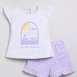 Toonyport Girls Graphic Printed Pure Cotton Top With Shorts-image-89