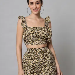 emeros Women Golden & Black Printed Co-Ords-image-42