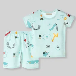 INCLUD Boys Conversational Printed Tshirt with Shorts-3